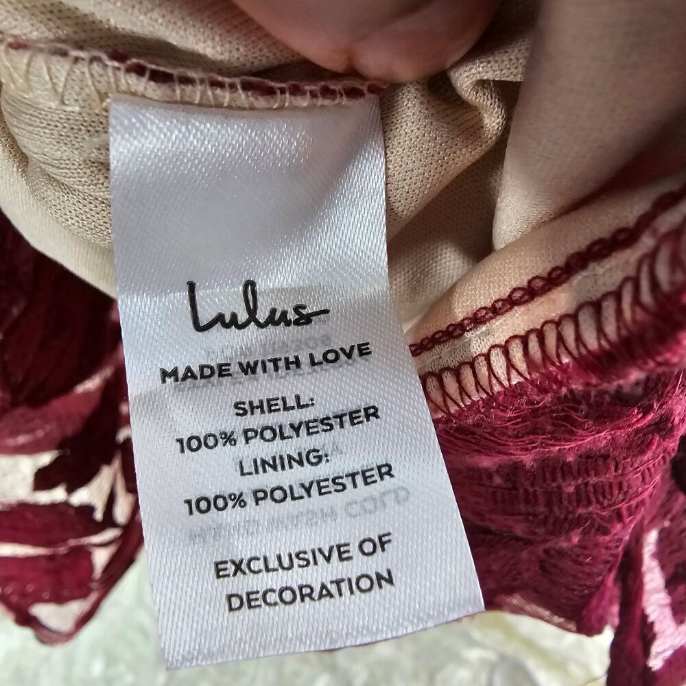 Lulus Alluring Dream Burgundy Floral Trumpet Midi Dress Trendy Quiet luxury - Picture 8 of 10